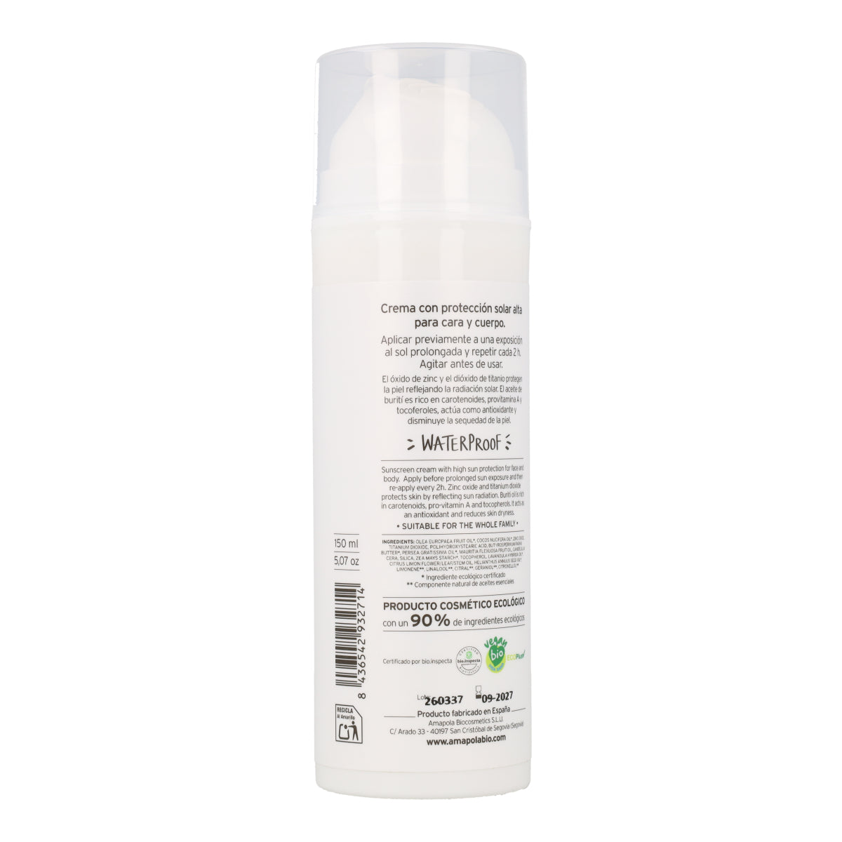 Protetor Solar Infantil Amazonia Amapola FPS 50 125 ml