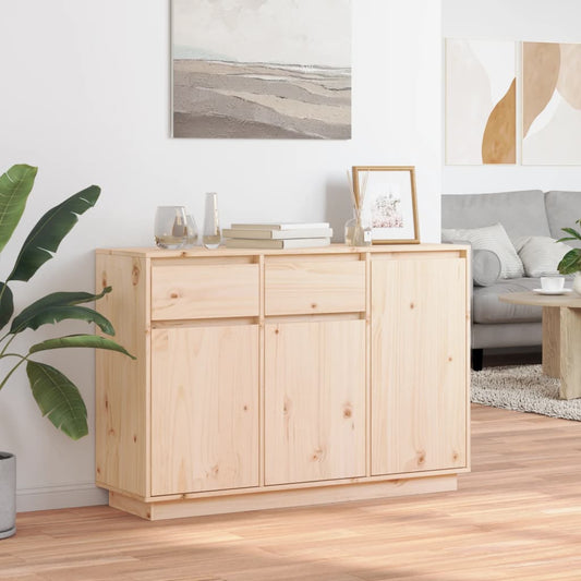 Aparador De Madera Maciza De Pino 110x34x75 Cm_0