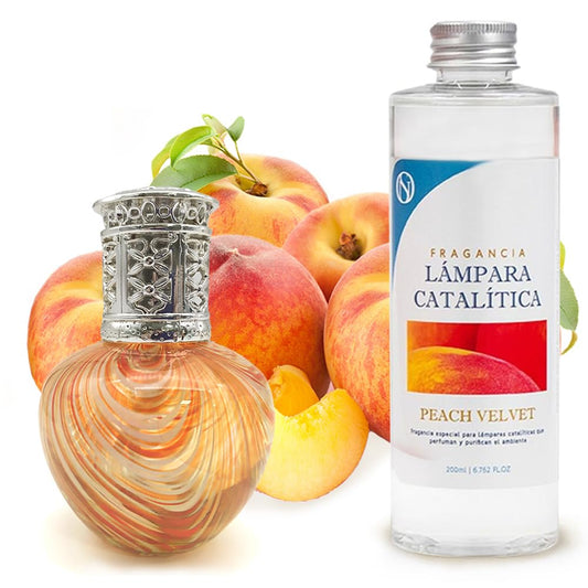Lámpara Catalítica Orange Waves + Fragancia Peach Velvet 500 Ml - Elimina Malos Olores, Impurezas Y Perfuma_0