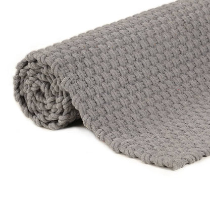 Alfombra Rectangular Algodón Gris 180x250 Cm / Vetonek_2
