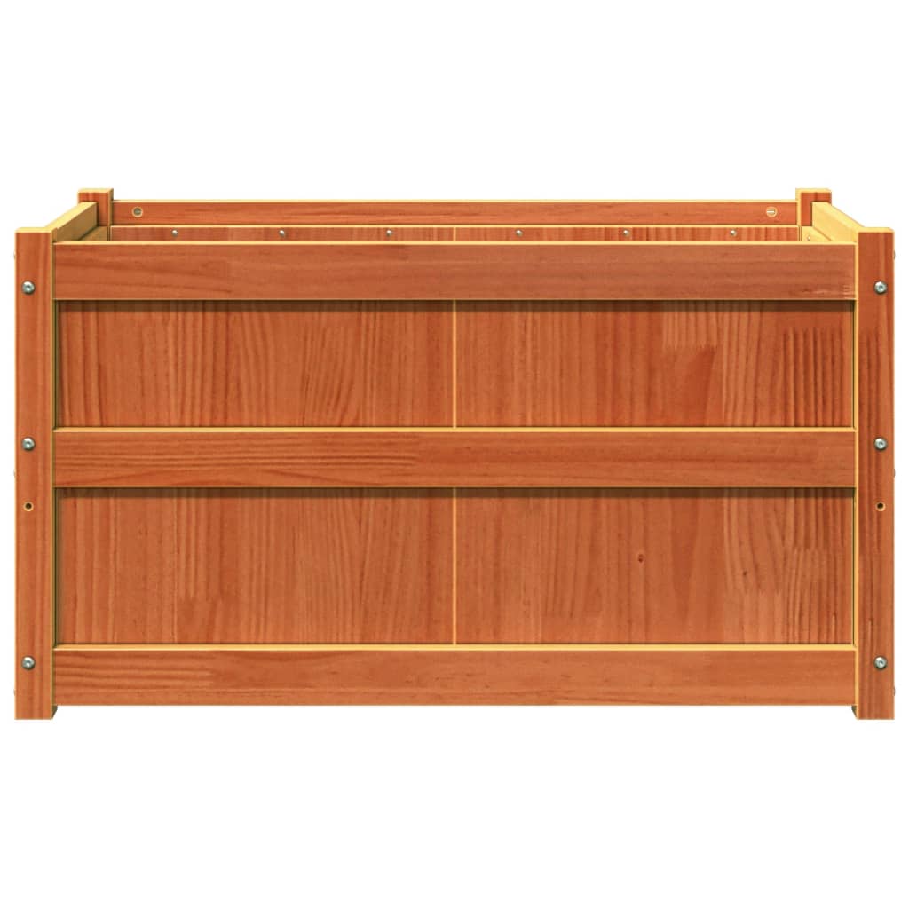 Jardineras De Exterior 2 Uds Madera Maciza De Pino Marrón Cera_5