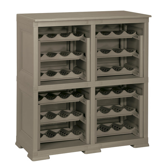 4 Estantería De Almacenamiento Modular Con Rejilla Para 48 Botellas Wengué_0