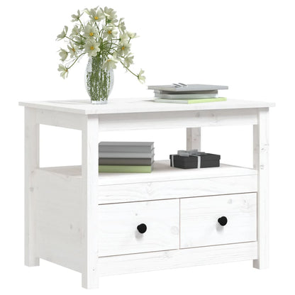 Mesa De Centro De Madera Maciza De Pino Blanco 71x49x55 Cm_3