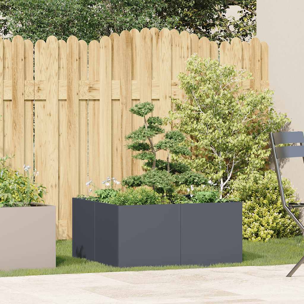 Jardinera De Acero Laminado En Frío Antracita 80x80x40 Cm_2