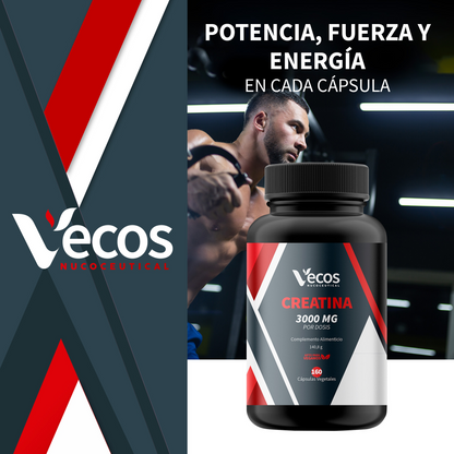 Creatina Monohidrato 3000 mg VECOS (150 comprimidos) | Fuerza, masa muscular y recuperación | 1 g por comprimido_1