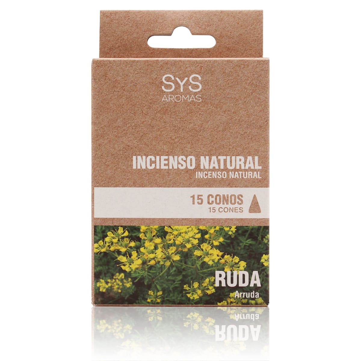 Incienso Natural 15 Conos Ruda SYS Aromas | Fragancia Herbal Intensa | Ambiente Relajante | Aroma Duradero_0