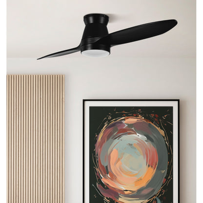 Ventilador Dc Nordic 24w 2400lm Negro 2 Aspas 132d 3000k,4500k,6000k, Remoto+temporizador+memoria_1