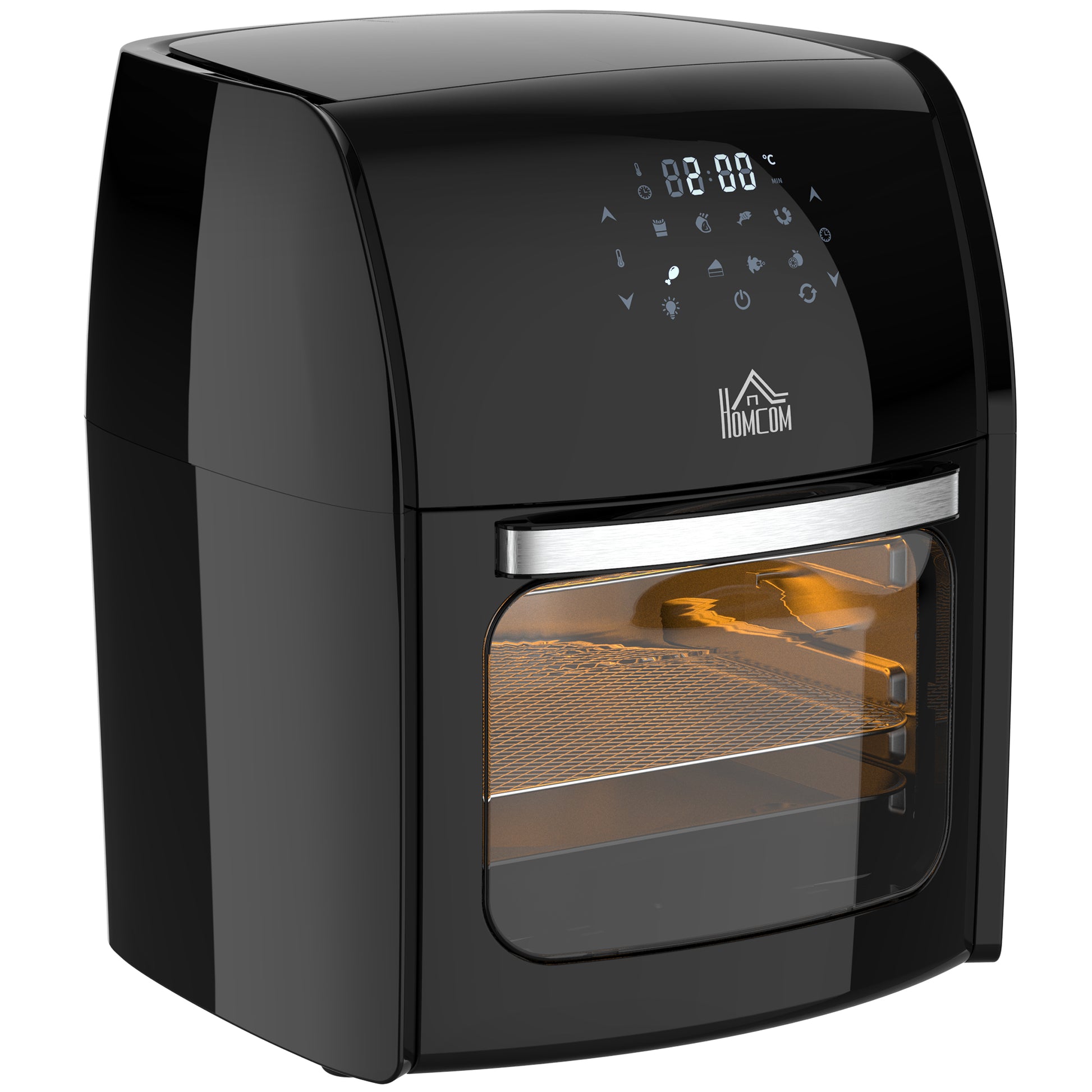 Homcom Freidora De Aire 3 En 1 12l 1800w Con 8 Programas 35x33,5x40 Cm Negro_0
