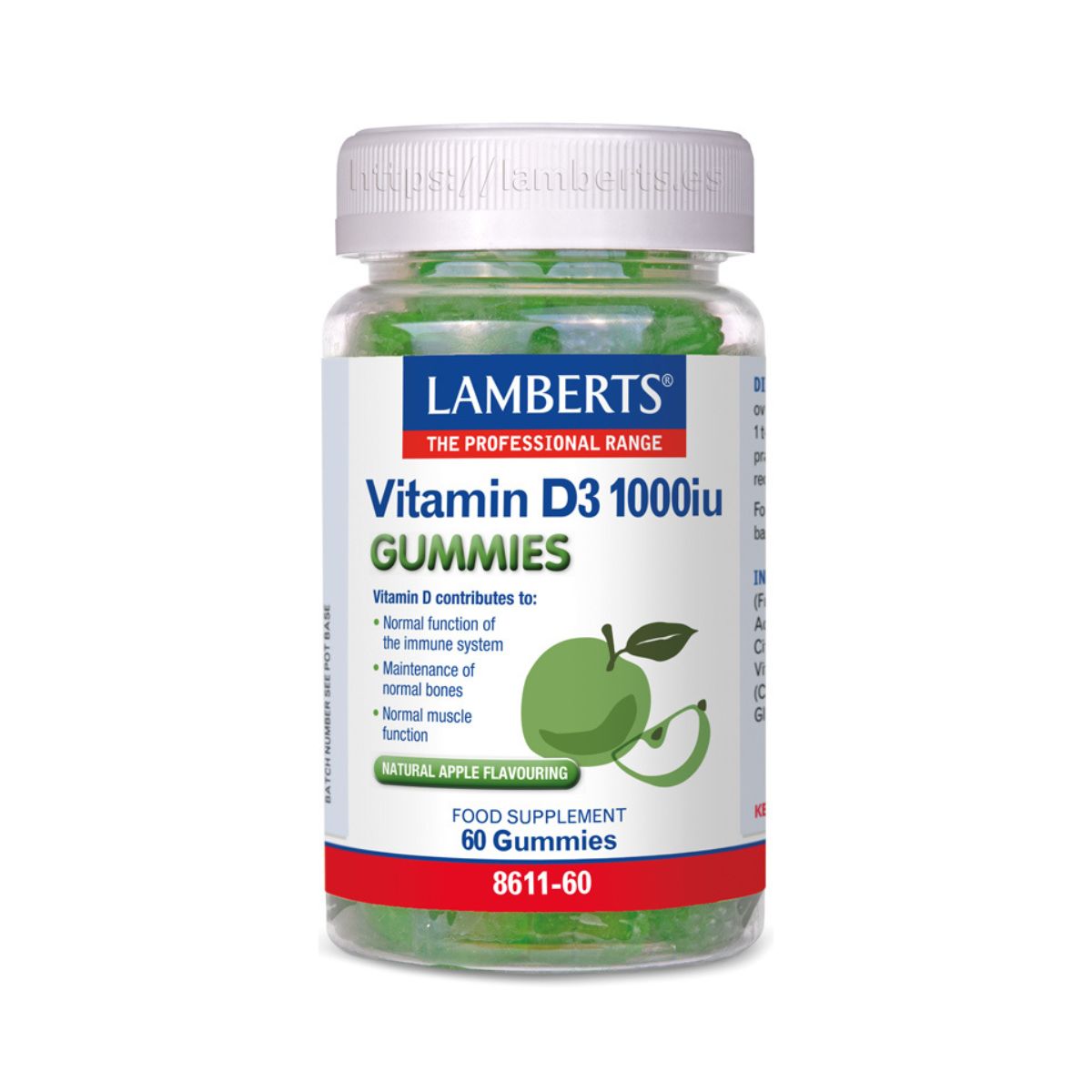 Vitamina D3 1000 UI (gomas) Lamberts