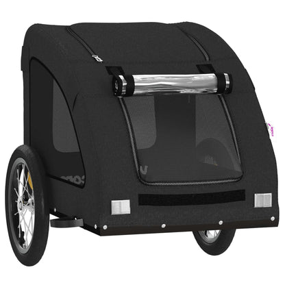 Remolque De Bicicleta Mascotas Hierro Tela Oxford Negro_4