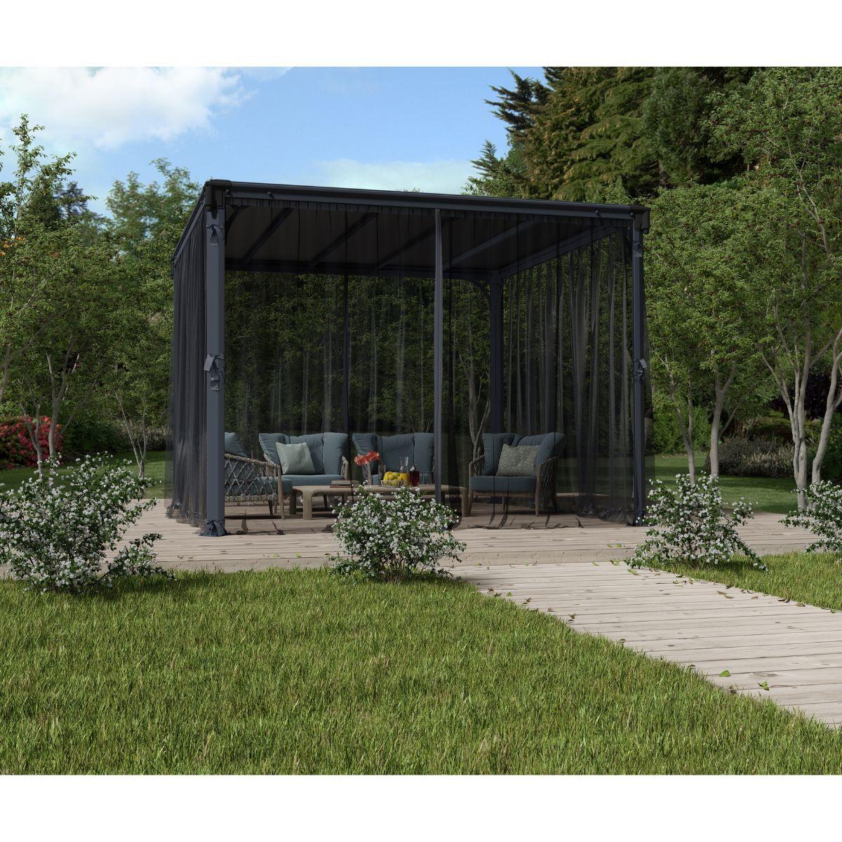 Conjunto de redes mosquiteiras para gazebo gazebo Palermo 3000/3500/3600 + Milano 3000 + Martinique 3600 Canopia da Palram