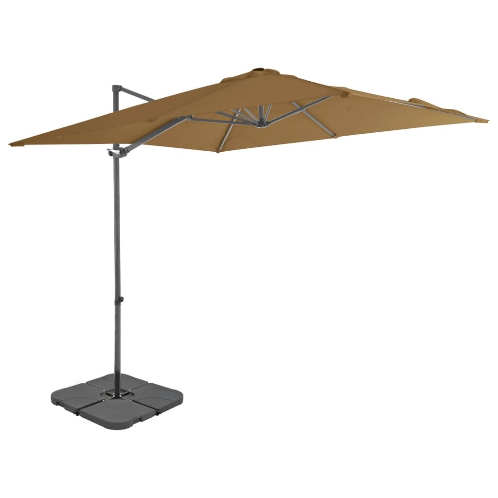 Vidaxl Sombrilla De Jardín Con Base Portátil Gris Taupe_0