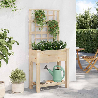 Macetero De Jardín Beige 71 X 38 X 152 Cm Madera De Pino Sólido_3