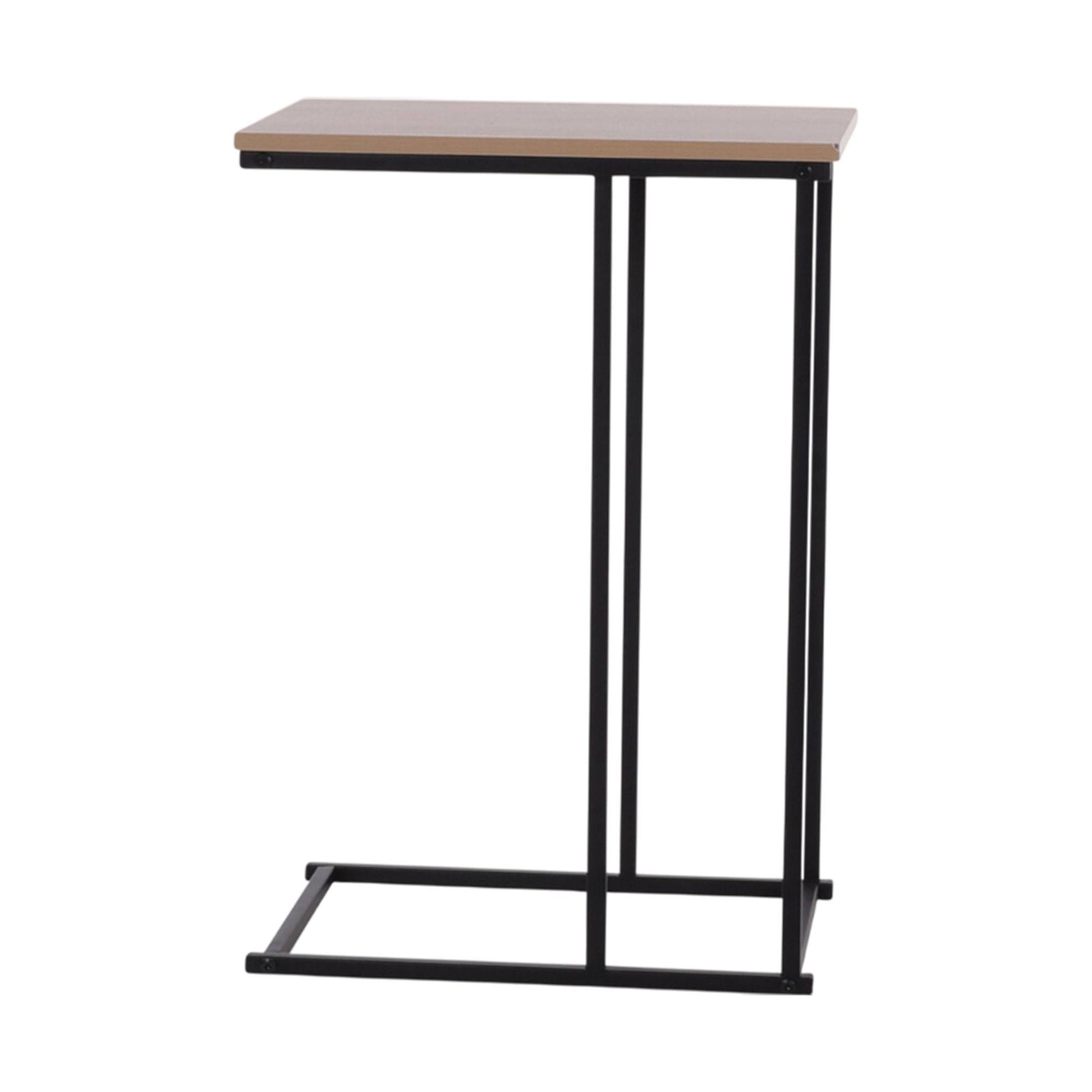 Well Home Mesa Auxiliar De Metal Con Tapa De Mdf Y Melamina En Color Natural 40x26x58cm_0