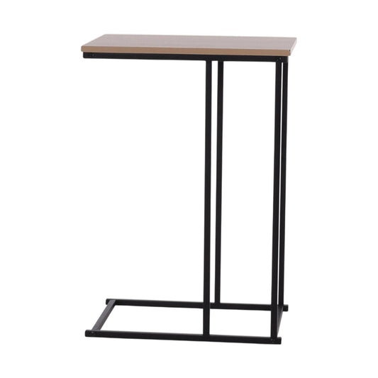 Well Home Mesa Auxiliar De Metal Con Tapa De Mdf Y Melamina En Color Natural 40x26x58cm_0