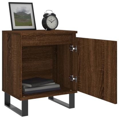 Mesita De Noche 2 Uds Madera Ingeniería Roble Marrón 40x30x50cm_2