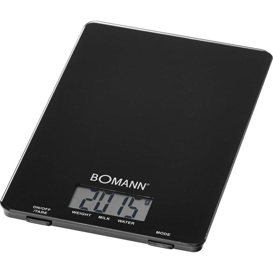 Báscula De Cocina Digital Extraplana, Medición 1gr, Hasta 5 Kg, Lcd, Función Tara, Vidrio Bomann Kw 1515 Cb Negro_0
