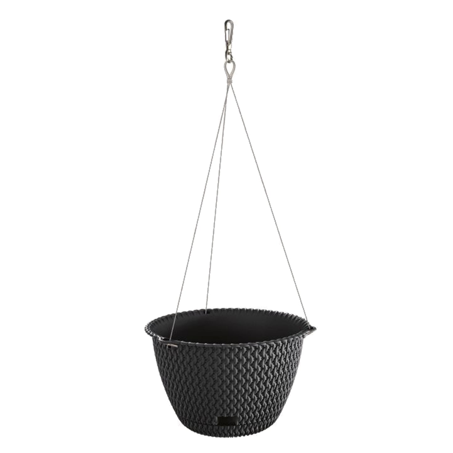 2x Maceta Redonda Colgante 4,8l Prosperplast Splofy Round Ws De Plastico En Color Antracita, Ø27 X 16,6 Cm_2