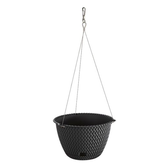 Maceta Redonda Colgante 3l Prosperplast Splofy De Plastico En Color Antracita, Ø23 X 14,5 Cm_0
