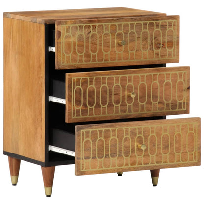 Mesita De Noche Madera Maciza De Mango 50x33x62 Cm_1