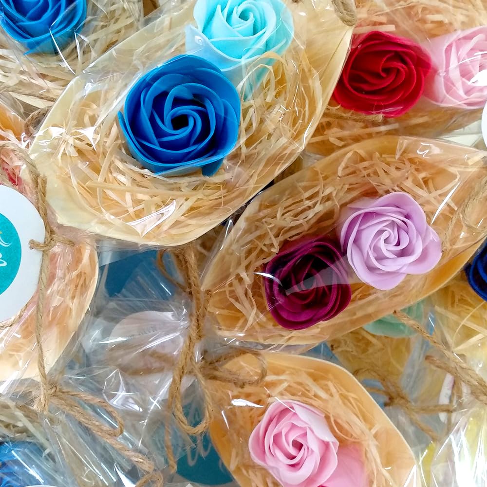 5 Barcas Con Flores Para Regalo Invitados (azul) - Rosas De Jabón Para Baño Aromático. Detalle Original Para Eventos_4