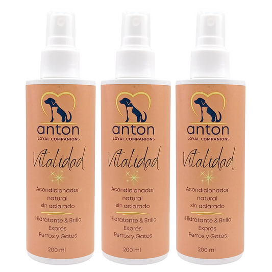 Acondicionador Sin Aclarado Para Perros Y Gatos “vitalidad” – Pack Ahorro – 3x200 Ml