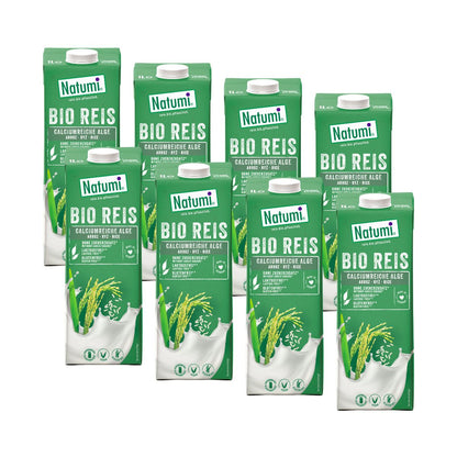 Pack de 8 Bebidas Orgânicas de Arroz e Algas Marinhas Natumi 1 L