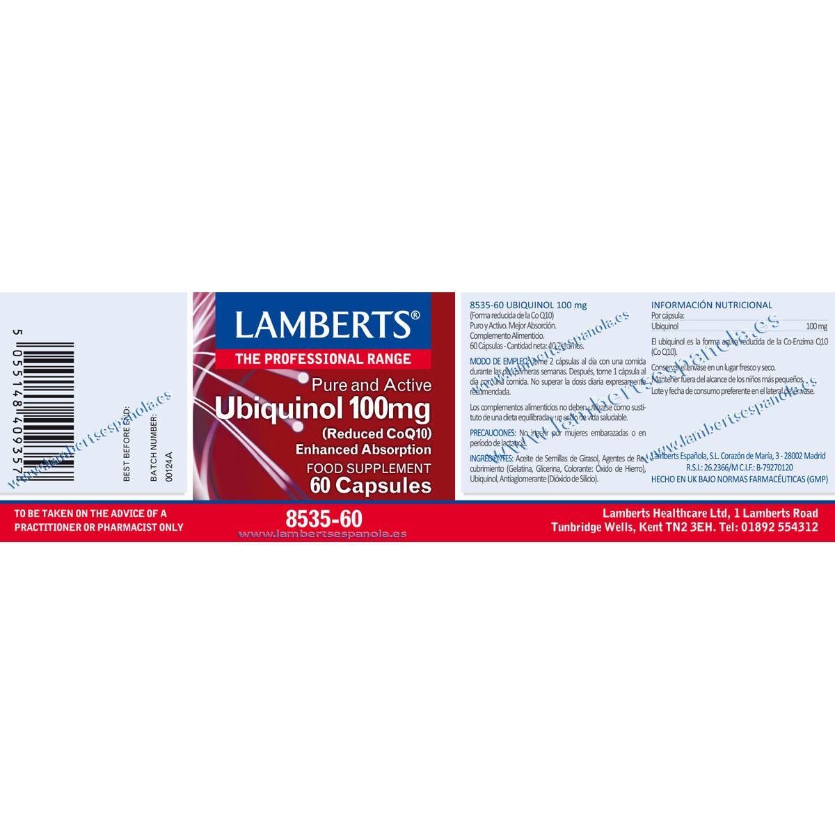 Lamberts Pure Active Ubiquinol 100mg