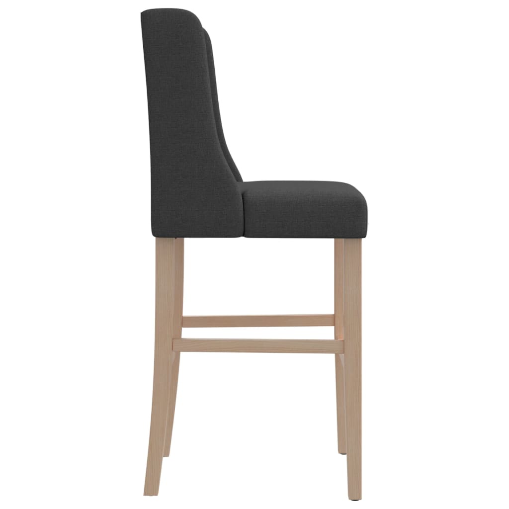 Taburetes Altos 2 Uds Madera Maciza De Caucho Y Tela_4