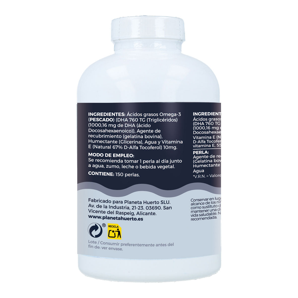 DHA 1000 mg Planet Huerto 150 pérolas