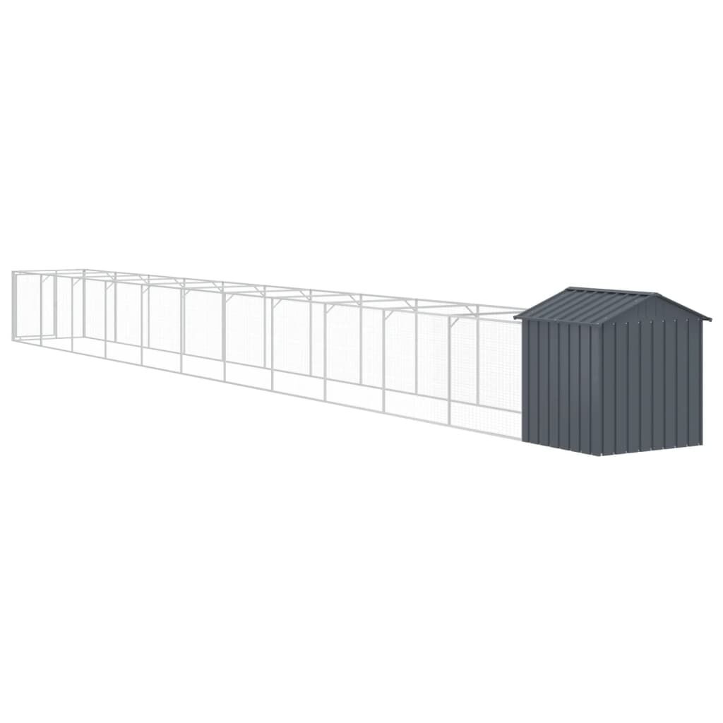 Vidaxl Caseta Perros Con Tejado Acero Galvanizado Gris 117x1221x123 Cm_4