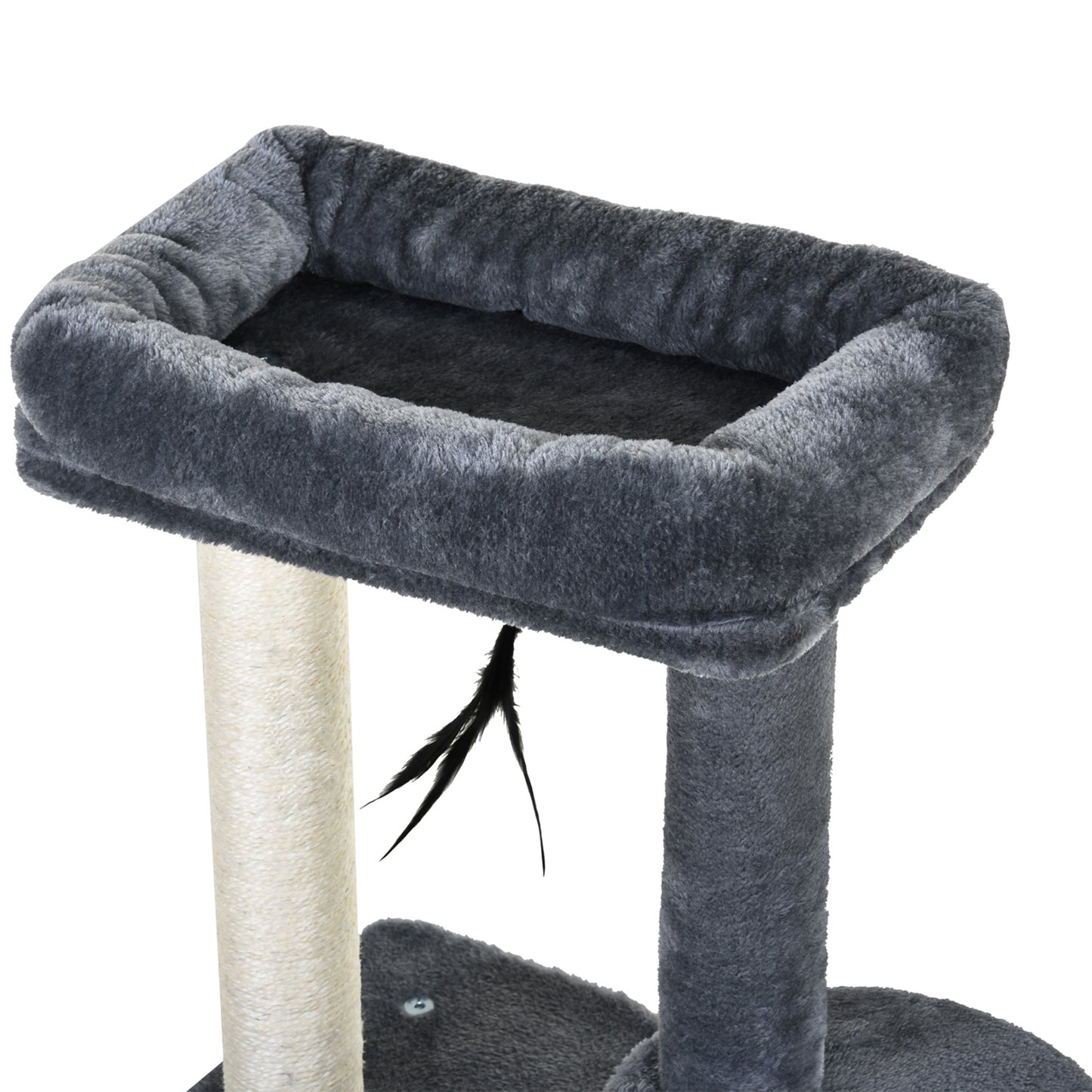 Pawhut Árbol Para Gatos 100 Cm Con Postes Para Rascar Cama 48x35x100 Cm Gris_3