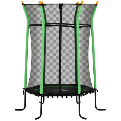 Homcom Cama Elástica Infantil De Jardín 122x111x190 Cm Carga 50 Kg Negro Y Verde_0