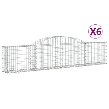 Cestas De Gaviones 6 Uds Forma De Arco Hierro 300x30x60/80 Cm_0
