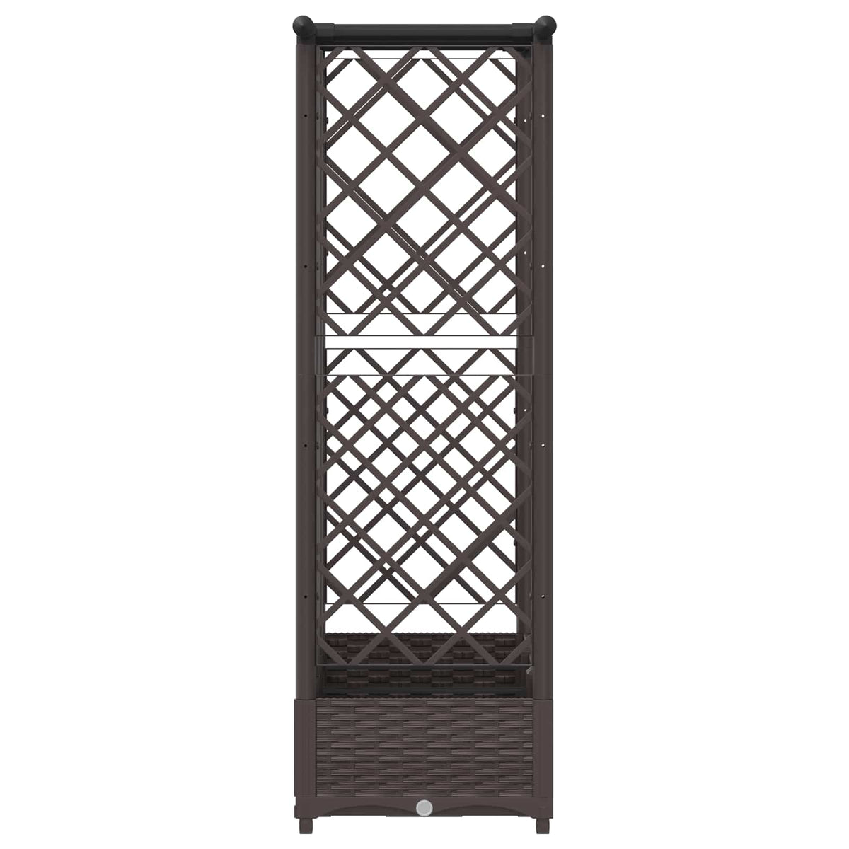 Cama Elevada Con Trellis Y Techo Marrón 164 X 40 X 121 Cm Pp_3
