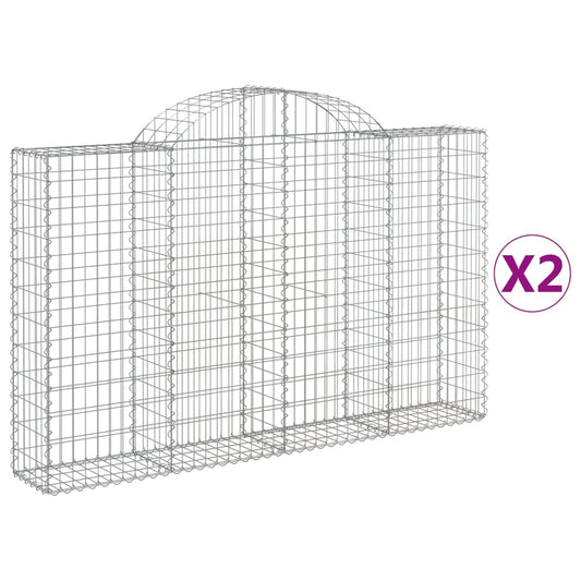 Cestas De Gaviones 2 Uds Forma De Arco Hierro 200x30x120/140cm_0