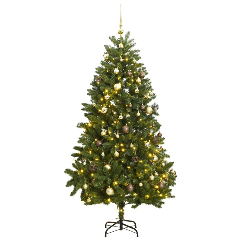 Vidaxl Árbol De Navidad Artificial Con Bisagras 300 Led Y Bolas 270 Cm_0