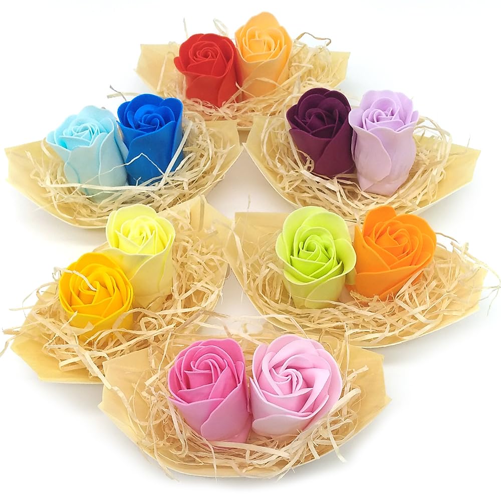 5 Barcas Con Flores Para Regalo Invitados (rosa) - Rosas De Jabón Para Baño Aromático. Detalle Original Para Eventos_5