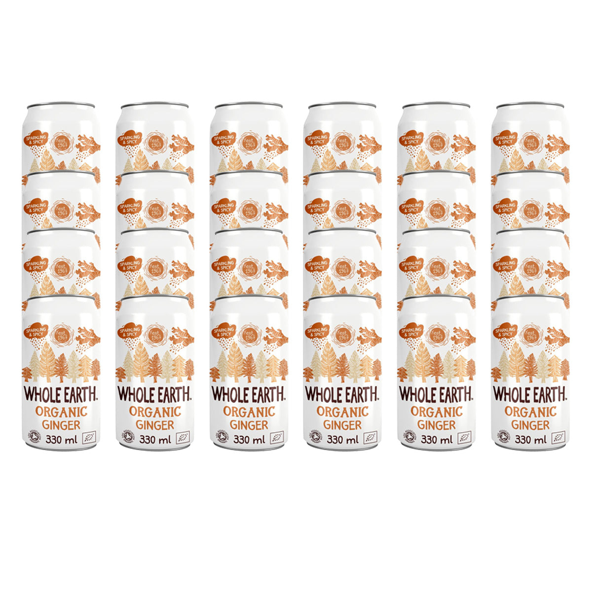 Pack 24x Refresco Bio Jengibre Whole Earth 330ml