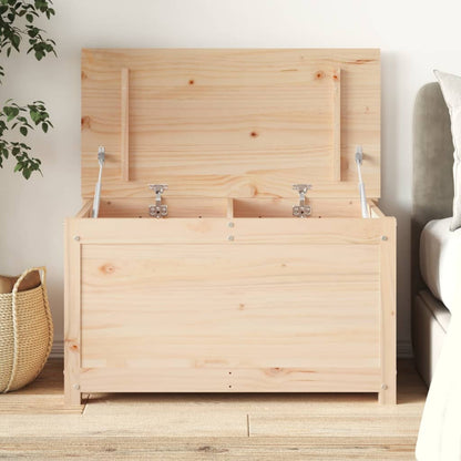 Caja De Almacenamiento Madera Maciza De Pino 80x40x45,5 Cm_0