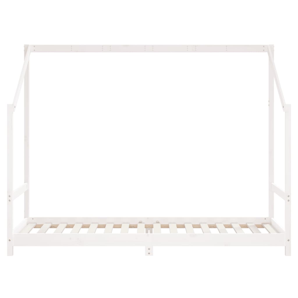 Estructura De Cama Para Niños Madera De Pino Blanco 80x200 Cm / Vetonek_4