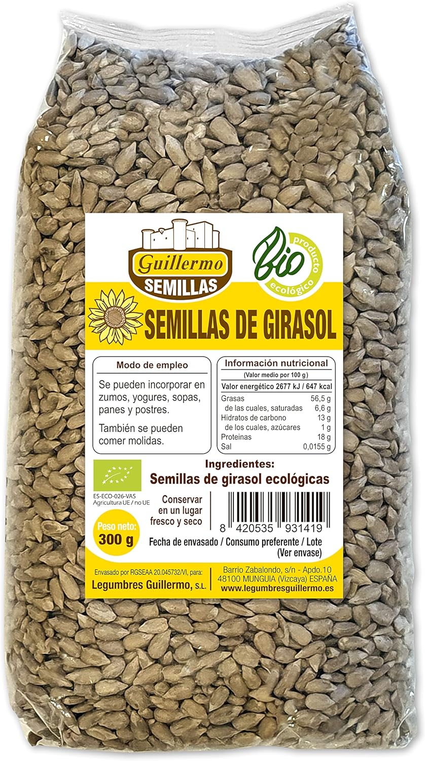 Pipas De Girasol Bio Peladas - 300 G_0