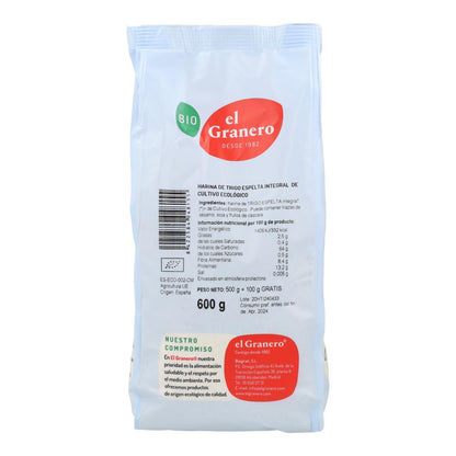 Farinha de Trigo Integral de Espelta El Granero 500g 