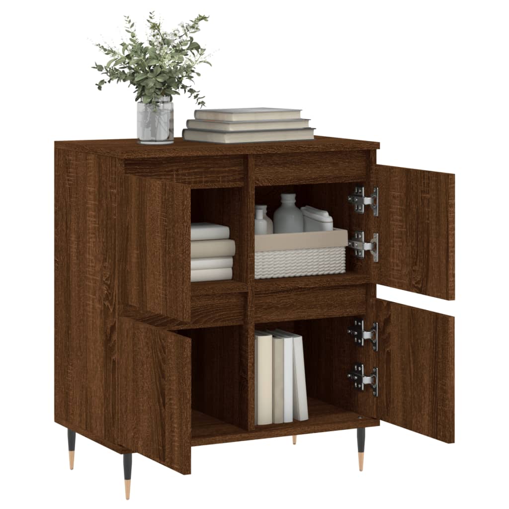 Aparador Madera Contrachapada Marrón Roble 60x35x70 Cm / Vetonek_3