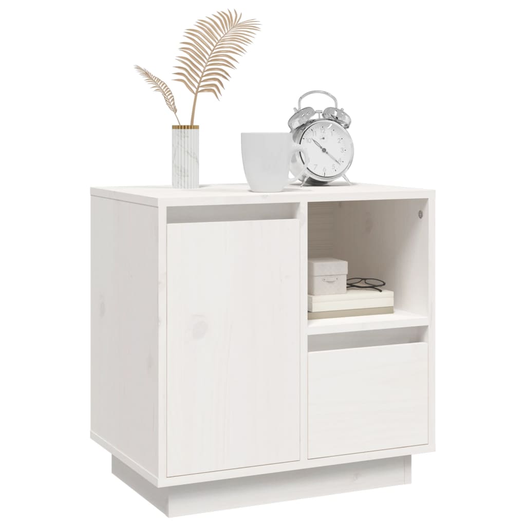 Mesitas De Noche 2 Uds Madera Maciza Pino Blanco 50x34x50 Cm_3