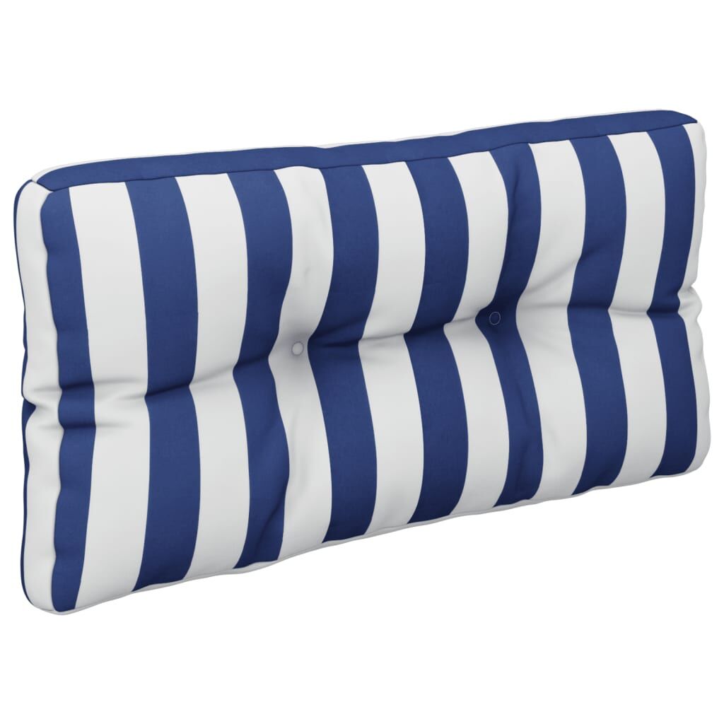 Vidaxl Cojín Para Palés Tela A Rayas Azul Y Blanco 80x40x12 Cm_3