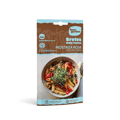 Sementes de rebentos de mostarda vermelha Eurogarden