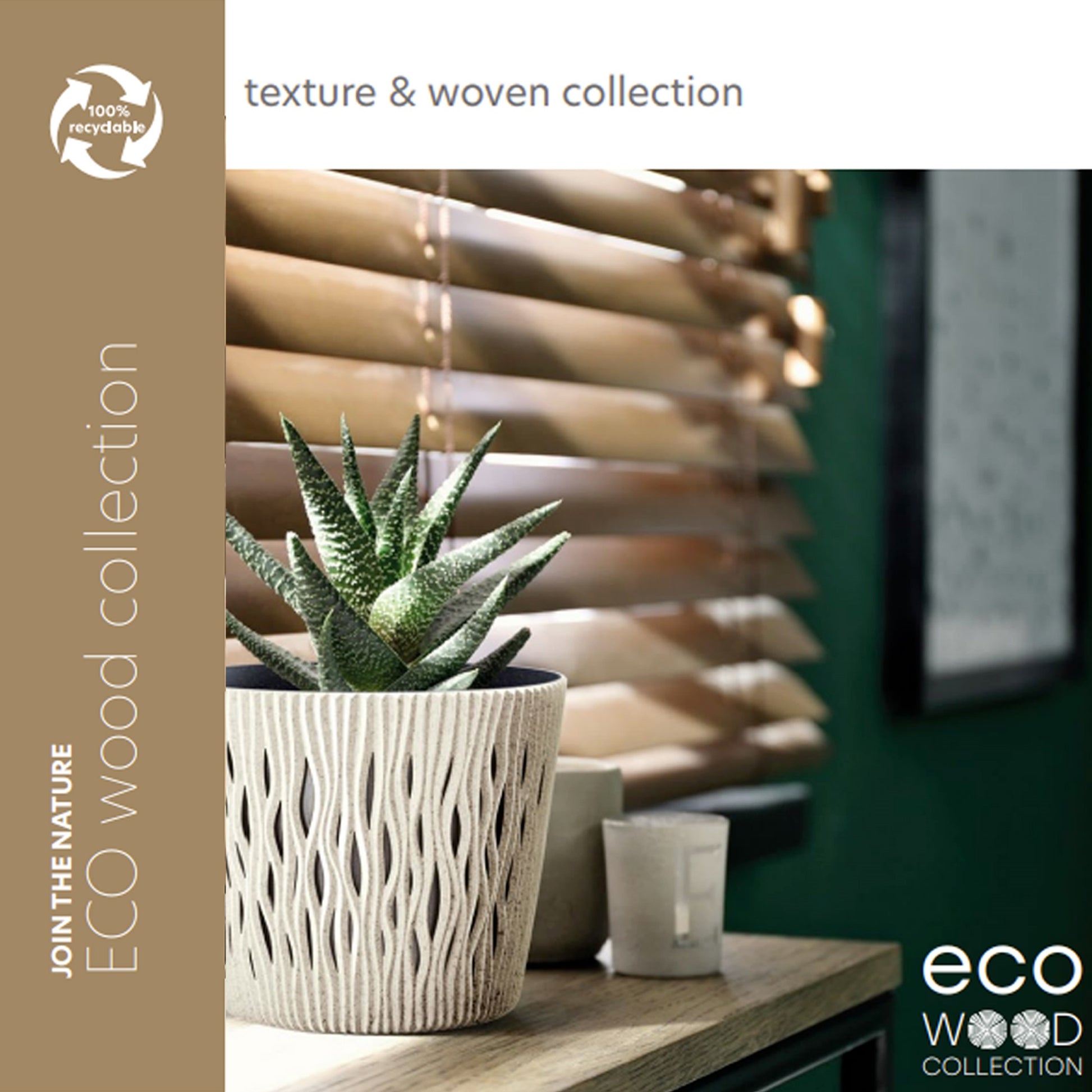 Macetero Color Ocre,sin Depósito , Colección Splofy Eco Wood De 18,7cm X 18,7cm X 15,8cm Cm, Capacidad De 3 L.