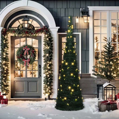 Vidaxl Árbol De Navidad Emergente Preiluminado Con Luces Verde 150 Cm_1