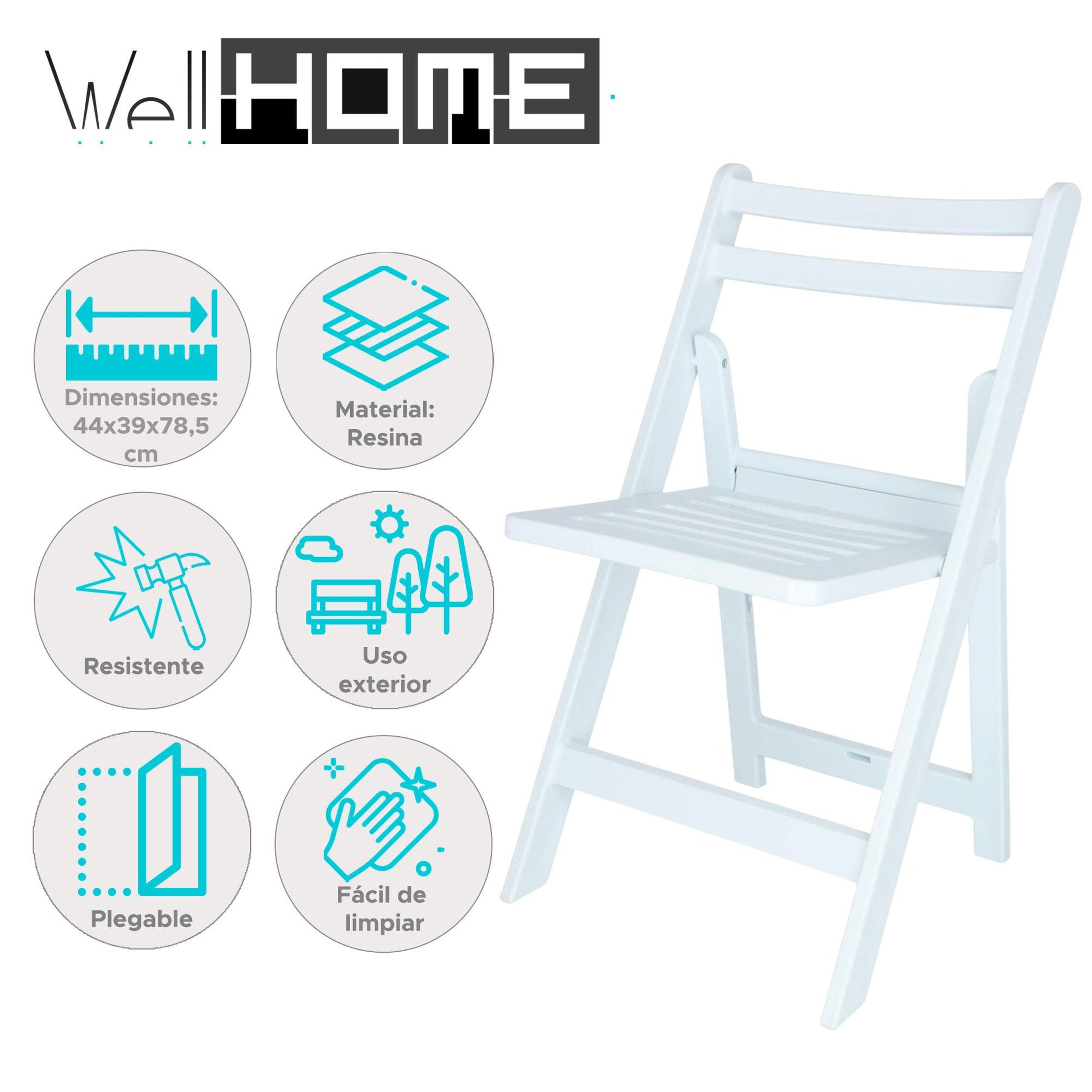 Well Home Juego De 4 Sillas Elo En Color Blanco_1